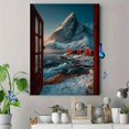 thumbnail image 4 of Norway Red House Window Canvas Wall Art, Lofoten Snow Mountain Print, Ready to Hang Home Decor, 4 of 8