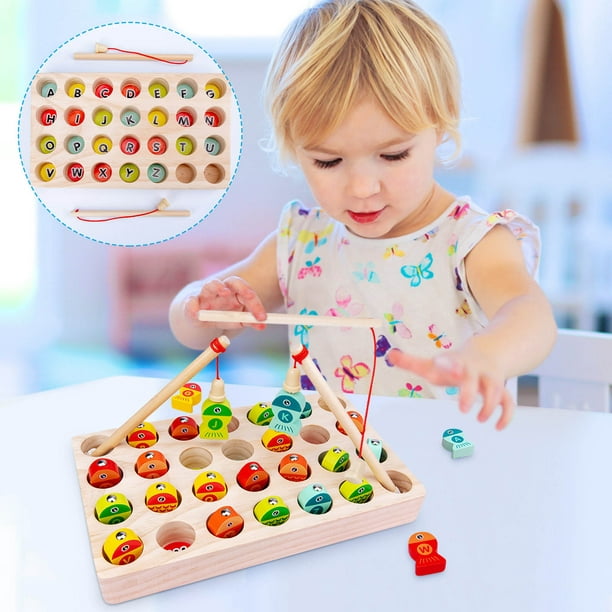 Cameland Toddler Learning Educational Toys Wooden Magnetic Fishing