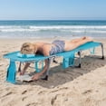 thumbnail image 3 of Costway Chaise Longue de Plage Extérieure Pliante avec Oreiller Turquoise, 3 of 9