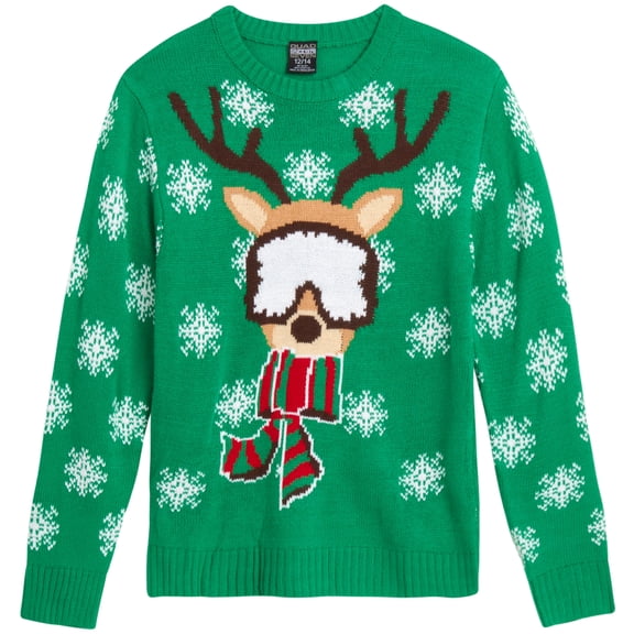 Quad Seven Boys' Ugly Christmas Sweater - Novelty Xmas Holiday Party Pullover (4-18)