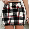 thumbnail image 4 of Totoro Hero Plus Size 5XL Plaid Skirt Sexy Micro Skirt Offiece Lady Green Elegant Pencil Mini Skirts Streetwear Lady Short Skirt for Women, 4 of 8