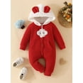 thumbnail image 2 of Franhais Baby Winter Jumpsuits Newborn Cute Fuzzy Cloud Pattern Furry Hooded Rompers Infant Zipper Long Sleeve Bodysuit, 2 of 9