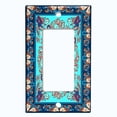 thumbnail image 5 of Metal Light Switch Plate Cover Teal Purple Mandala Flower Heart Tile Pattern TIL035, 5 of 13