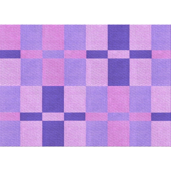 Ahgly Company Machine Washable Indoor Rectangle Transitional Violet Purple Area Rugs, 3' x 5'