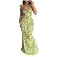 thumbnail image 2 of Robes pour Femmes 2025 Élégantes Élégantes Tendance Boho Imprimé Floral Col Rond Sans Manches Mode Décontractée Robe de Soleil Jaune S, 2 of 5
