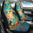 thumbnail image 4 of XYZCANDO Waterproof Front Car Seat Covers Truck Vehicle SUV, Breathable Comfy Car Front Seat Cover Set 2 Pack Breathable Cloth Tropical Toucan & Floral Sunset Print, 4 of 10
