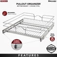 thumbnail image 4 of Rev-A-Shelf 5WB1-2122CR-1 21x22in Wire Pullout Cabinet Basket Organizer, 4 of 11