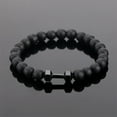 thumbnail image 1 of Pulsera con pesas para hombre Pulsera con cuentas de lava Pulsera de piedra volcánica natural Pulsera con cuentas para la ansiedad Cuentas de yoga Conjunto de joyas elásticas para mujer y hombre, 1 of 6