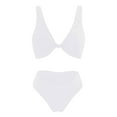 thumbnail image 5 of CHUOU Bikinis for Women 2 Piece Tummy Control Push Up Swimsuit Solid Color Racerback Swimsuit Classic Swimwear, 5 of 5