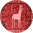 thumbnail image 1 of Ahgly Company Indoor Round Animal Red Traditional Area Rugs, 8' Round, 1 of 4