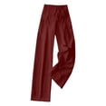 thumbnail image 5 of Women's Linen Wide Leg Pants â Drawstring Elastic Waist Casual Trousers with Pockets, Lightweight Cotton Blend for Summer Beach & Lounging(,S), 5 of 6