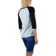 thumbnail image 2 of ToBeInStyle Women's Classic Cotton Baseball T-Shirts - White/Black - Medium, 2 of 5