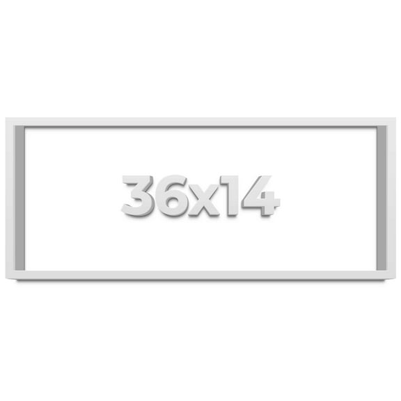 36x14 Shadow Box Frame White | 2 Inches Deep Real Wood Contemporary Shadowbox Display Frame | UV
