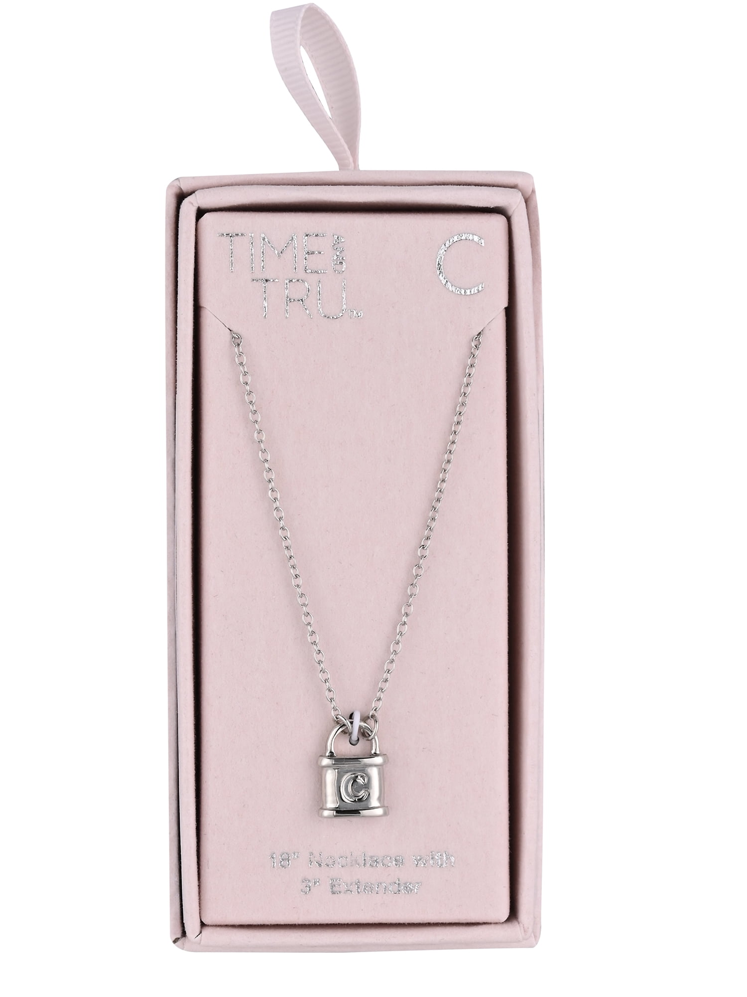 Time and Tru Silvertone Padlock Initial "C" Necklace