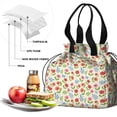 thumbnail image 4 of Pioneer Flower Floral Print Pattern Drawstring Lunch Bag Women - Drawstring Lunch Bag Insulated for Work Office - Stain-Resistant Large Lunchbags for Women with Multi-Pockets, 4 of 6