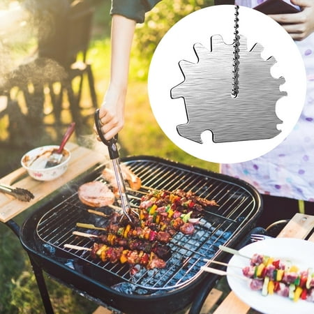 

GROFRY 2Pcs/Set Cleaning Scraper Universal Easy to Use Stainless Steel Convenient Grill Rack Brush Cleaner for Barbecue