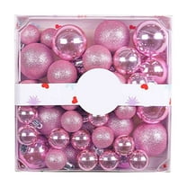 CuiLiyq 44 PCS Christmas Balls Tree Ornaments, Shatterproof Christmas Decorations Set, for Holiday Xmas Tree Decor (Pink)