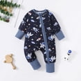 thumbnail image 3 of Baby Boys Romper Zip-up Jumpsuits Long Sleeve One Piece Bamboo Rompers for Newborn, 3 of 9