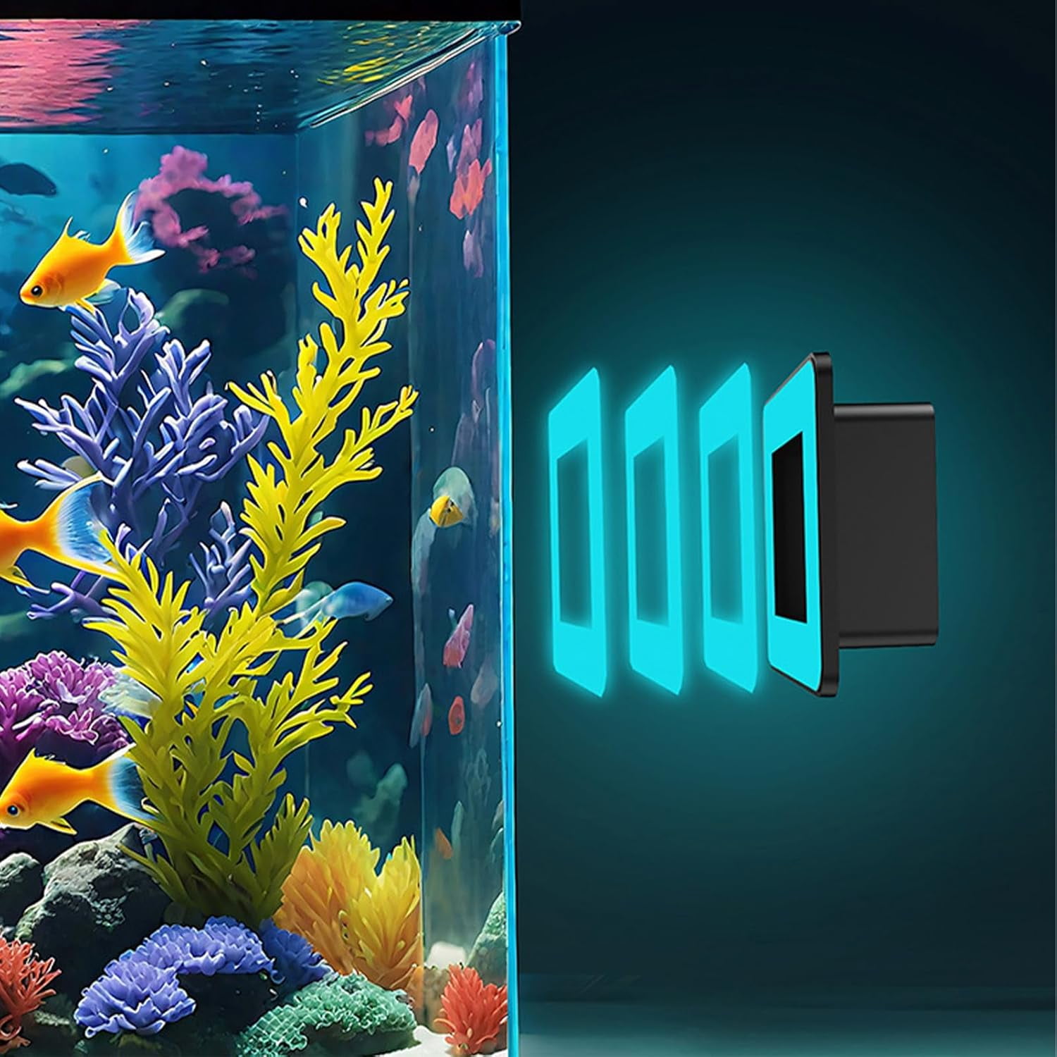 Aquarium Camera, 2K HD WiFi Pet Monitor, 140° Wide-Angle Anti-Glare Macro Lens, 24/7 Recording for Fish Reptiles Window Security Surveillance System (C#2 PCS)