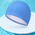 thumbnail image 5 of Paquete de 4 gorros de baño de tela de Color puro para hombre y mujer, gorro de baño, gorro de baño impermeable y transpirable agrandado, 5 of 5