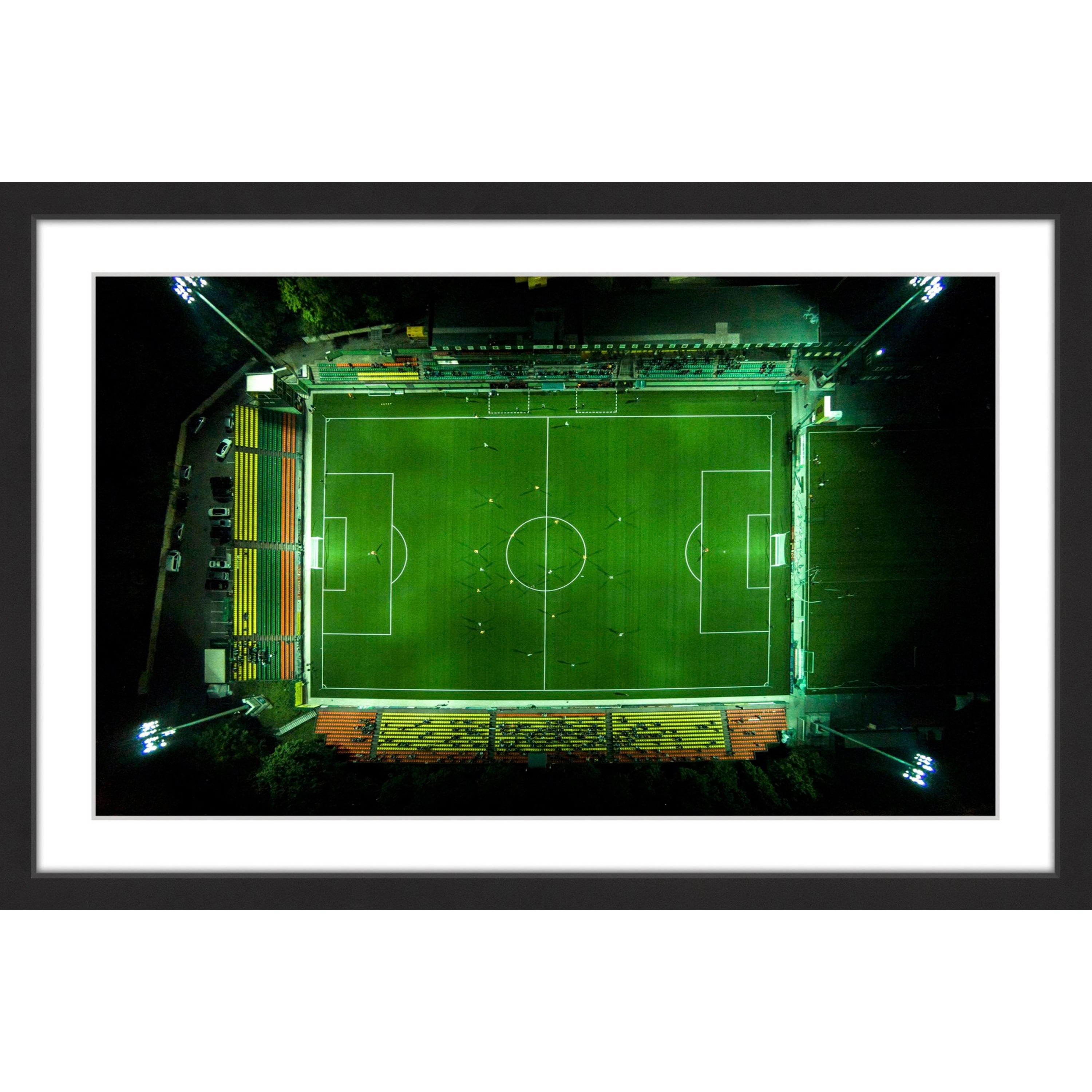 Marmont Hill "Soccer From Above" By Karolis Janulis Framed Painting Art Print, 30.0" x 1.5"