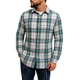 thumbnail image 3 of Yertdoel Flannel Shirt for Men Plaid Lapel Long Sleeve Button Up Shirt Daily Trendy Casual Soft Comfy Warm Shirt Jacket, 3 of 8