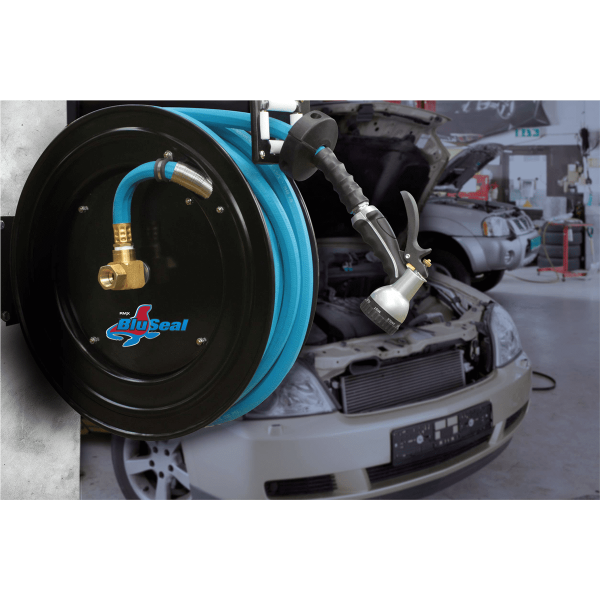 BluBird BLBBSWR1250HRS 0.5 in. x 50 ft. BluSeal Retractable Water Hose Reel