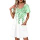 thumbnail image 1 of Vestido Corto de Verano Moda Gradiente Corto de Manga en V Cuello Vestido Casual, Poliéster Ligero de Verano, Lavado de Manos, 1 of 7