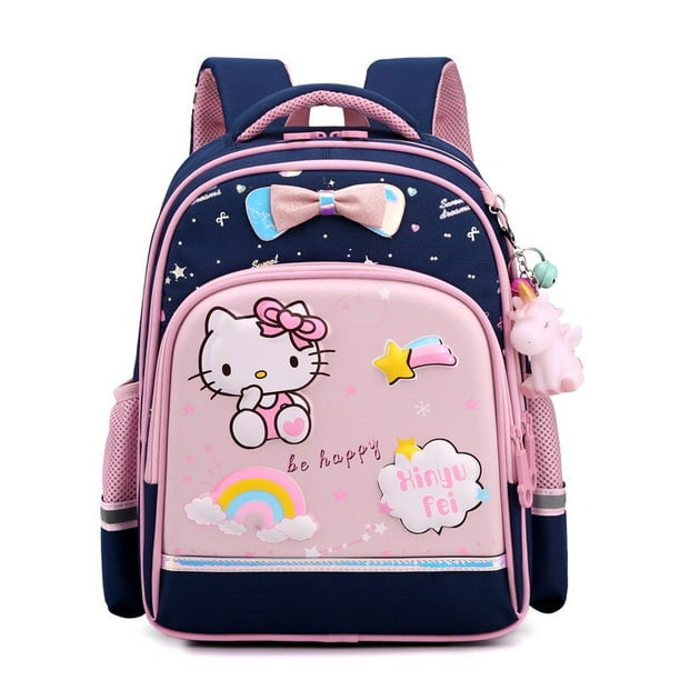 Hello Kitty-mochila ligera de gran capacidad para niños, morral bonito para estudiantes de escuela primaria, de grado 3-6, con dibujos animados, novedad Fivean unisex