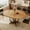 Oak, variant on iPormis 59'' Extendable Round Dining Table for 4 to 8, Kitchen Table with Sturdy X-Base Metal Legs, MDF Board , Space Saving, Easy Assembly,Black