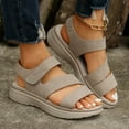 thumbnail image 2 of Hopeusnice Sandals for Women PU Materials Summer Shoes Breathable Soft Thick-Soled Heel Trendy Non-Slip Open Toe Sandals Women's Sandals Outdoor Shoes Beige 41, 2 of 8