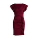 thumbnail image 4 of VISgogo Vestido de manga corta ajustado para mujer, de una pieza con escote en V profundo de color sólido en 10 colores, S / M / L / XL VISgogo moda, 4 of 9