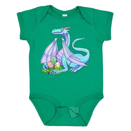 

Inktastic Blue Easter Dragon with Painted Eggs Gift Baby Boy or Baby Girl Bodysuit