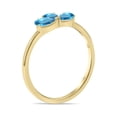 thumbnail image 4 of SZUL Women's Blue Topaz Pear Shape Three Stone Ring in 10K Yellow Gold, 4 of 6