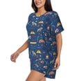 thumbnail image 2 of Goofa French Bulldog Dog In Beret for Womens Cotton 2 Piece Pajamas Set Classic Short Sleeve Pjs Set Soft Button Down Sleepwear Loungewear-Large, 2 of 7