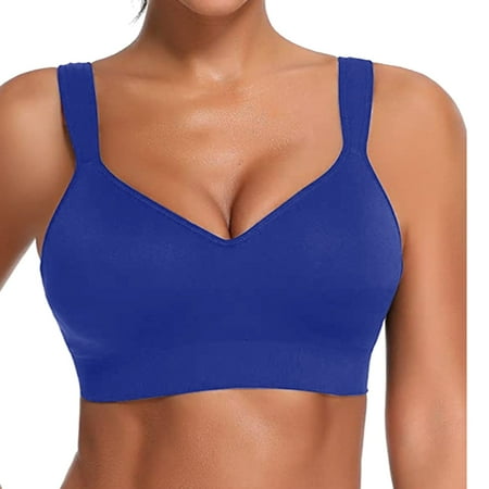 

PEASKJP Strapless Push Up Bras Lightweight Womens Full Coverage Seamless Comfort Soft Padded Bralette Wirefree Bras Lingerie for Women Plus Size S Blue