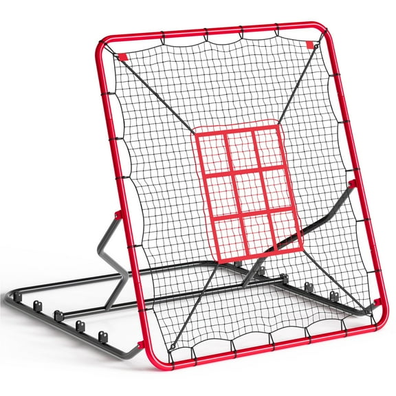 4x4.5 Ft Baseball & Softball Rebounder Net, 3 Adjustable Angles, UV-Resistant, Durable Solo Hitting & Fielding Trainer