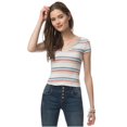 thumbnail image 1 of Camiseta gráfica recortada a rayas Aeropostale para mujer blanca mediana, 1 of 2