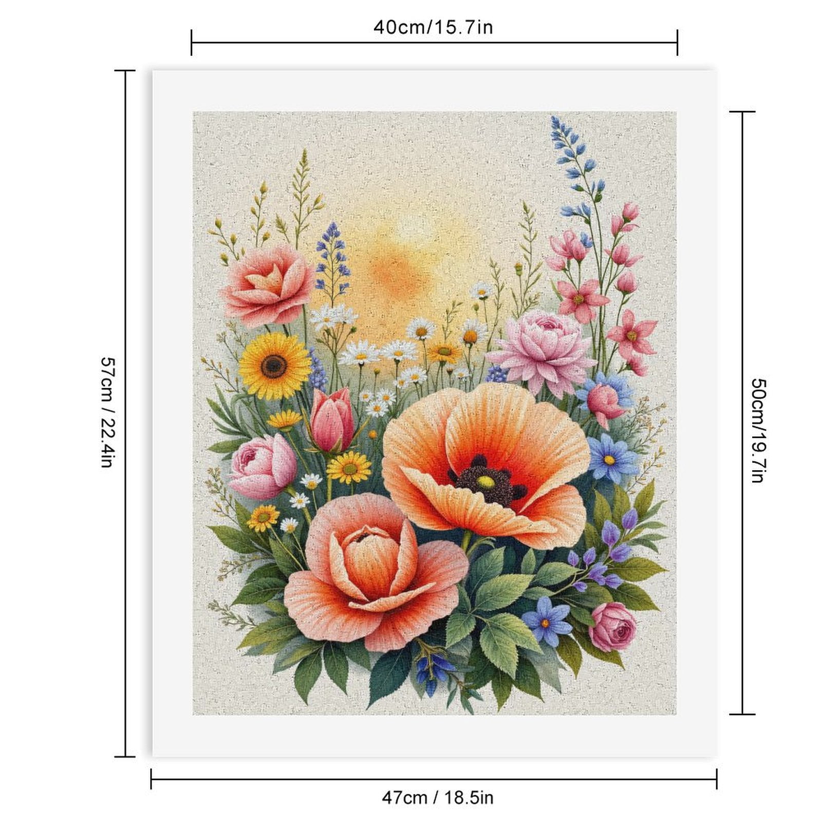Paint by Numbers Kit for Adults, Bright Floral Sunrise Arrangement Paint by Numbers, Easy Paint by Numbers Kit for Adults Beginner, DIY Adult Paint by Number Kits on Canvas, Home Decor