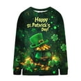 thumbnail image 4 of Hueook St Patricks Day Cardigan Women's Casual St. Patrick's Day Print Knit Cardigan Button Up Coat Green 3X, 4 of 5