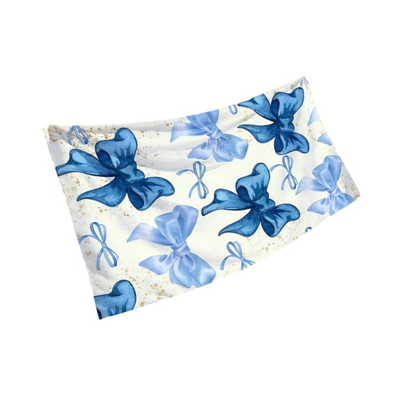 Surpdew Summer Blue Bow Microfiber Beach Towel 60'' x 30'' Soft Oversized Bow Pool Bath Towels Absorbent Quick Dry Camping for Bathroom Gym Yoga, Summer Beach Party Gifts for Girls Lady