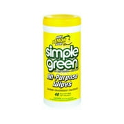 SIMPLE GREEN 14101 Lemon Scent All Purpose Wipes. 40 per Container.