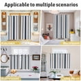 thumbnail image 6 of Navy Blue Beige Kitchen Curtains Short 54 Inch Length, Retro Simple Abstract Vertical Stripes Grommet Top Bedroom Living Room Curtains, Light Filtering Cafe Curtain Drapes 2 Panels Set 84''x54'', 6 of 9