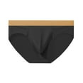 thumbnail image 2 of zeranth Men Briefs Mid-rise Elastic Waistband U-convex Panties Patchwork Color Ice Silk Seamless Underwear Daily Wear, 2 of 7