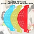 thumbnail image 3 of Ludlz Food Strainer, Drainer Board Half Moon Shape Heat Resistant Rice Colander Kitchen Gadgets Drainer Hands-Free for Pasta, Spaghetti, Ground Beef, Universal Fit All Pots Bowls, 3 of 8