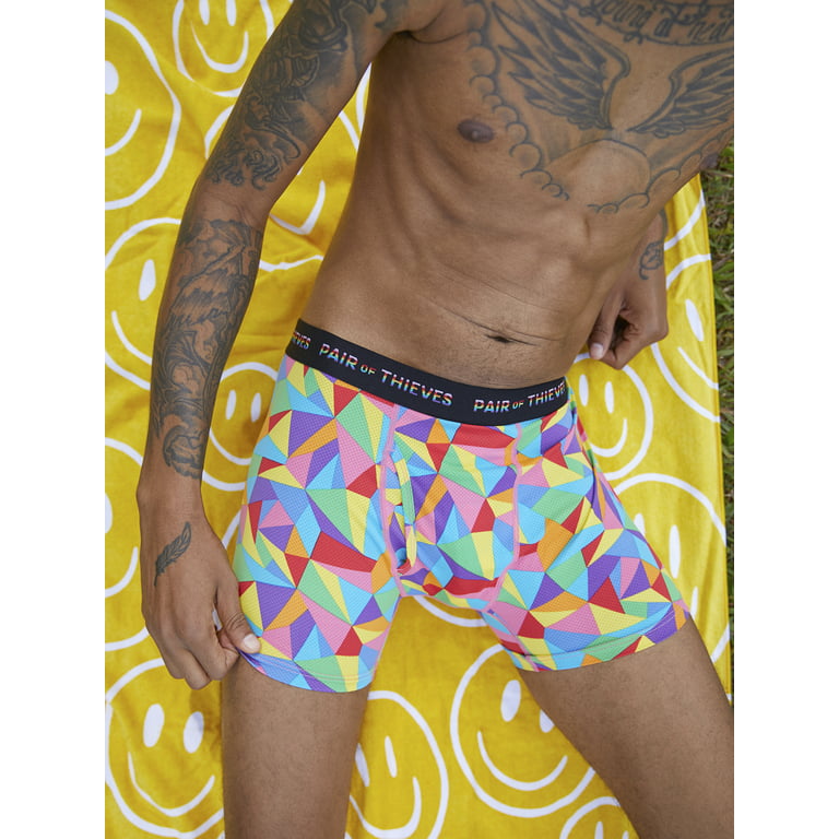 Pair of Thieves Men's Rainbow Abstract Print Super Fit Boxer