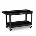 thumbnail image 2 of Heavy-Duty Flat-Handle Maintenance/Utility Cart, Plastic, 2 Shelves, 500 lb Capacity, 24" x 40" x 31 | Bundle of 2, 2 of 6