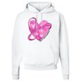 thumbnail image 2 of Inktastic Breast Cancer Awareness Pink Ribbon Around Heart Adult Hoodie Sweatshirt, 2 of 4