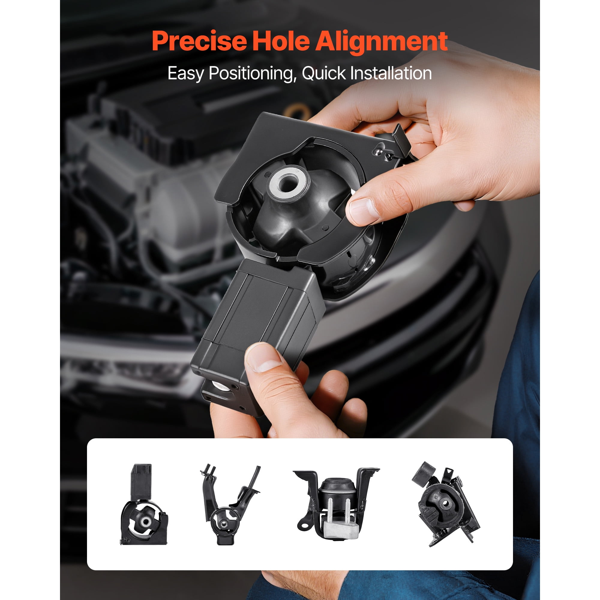 KFFKFF Engine and Transmission Mount Kit Replacement, Set of 4, Compatible with 2003–2008 Toyota Corolla 1.8L L4, Replaces OE# A4220, A4219, A4218, A4221, Provides Reliable Support