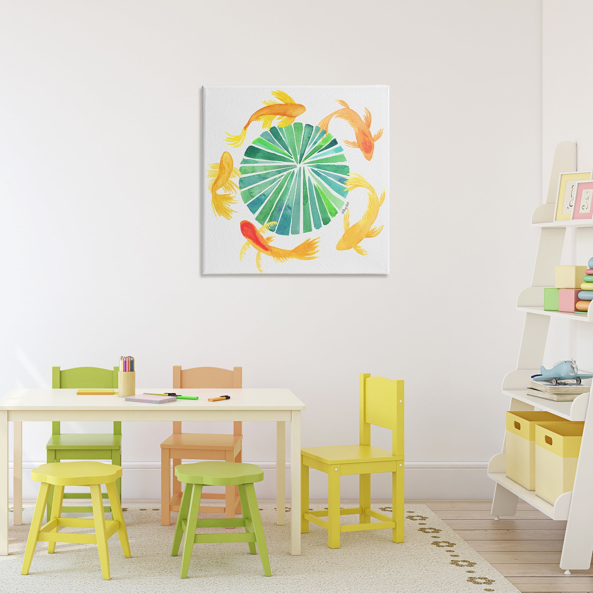 Stupell Industries Lotus Garden Orbital Fish Canvas Wall Art, design by Hillary Holt